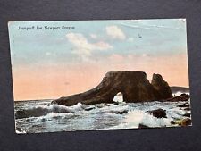 Postcard Jump off Joe, Newport, Oregon Ocean Rocks Nye Beach Stamp 1912 R69 picture