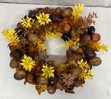 Vtg Plastic Wreath Thanksgiving Table Centerpiece Fall Harvest Kitschy Acorns picture