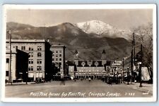 Colorado Spring CO Postcard RPPC Photo Pikes Peak Avenue And Pike Peaks Sanborn picture