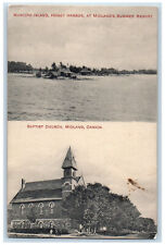 c1910's Marcolini Island and Baptist Church, Midland Canada Antique Postcard picture
