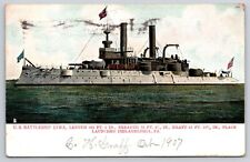 US Naval Battleship USS Iowa BB4 Postcard Santiago de Cuba Battle Guantanamo Bay picture