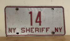 RARE 1973-86 New York Sheriff License Plate LOW #14- Plate Is 3 Years Or Older picture