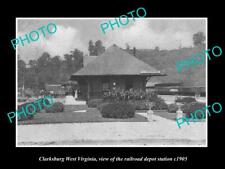 OLD HISTORIC PHOTO OF CLARKSBURG WEST VIRGINIA RAILROAD DEPOT STATION c1905 picture