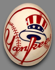 N. Y. YANKEES MLB BASEBALL TEAM LOGO CERAMIC EGG SHAPE PORCELAIN COLLECTABLE picture