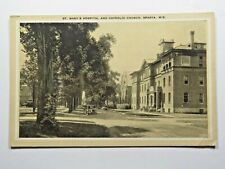 Vintage Postcard RPPC St. Mary's Hospital Catholic Church Sparta WI A5543 picture