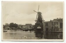 Haarlem Spaarne Met Molen De Adriaan Netherlands c1938 RPPC Postcard picture