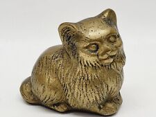 Vintage Solid Brass Persian Cat Made In Hong Kong picture