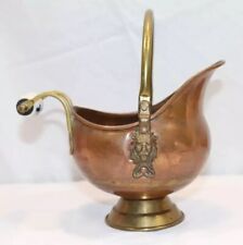 Copper Brass Coal Scuttle Bucket Lion Head with Handle Copperware Decor Ireland picture