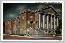 Vintage Postcard TN Dyersburg First Baptist Church Night View -3648 picture