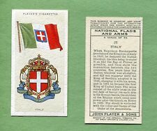 1936 JOHN PLAYER & SONS CIGARETTES NATIONAL FLAGS AND ARMS #25 ITALY picture