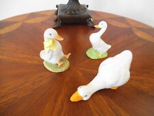 VINTAGE LOT OF (3) DUCK FIGURINES MID WEST HAND PAINTED CHINA PIN picture