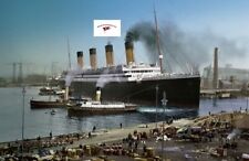 RMS OLYMPIC 1924 AT BELFAST IN COLOR BEAUTIFUL REPRINT PHOTOGRAPH picture