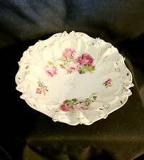 Antique Bavarian Porcelain Large Floral Serving Bowl picture
