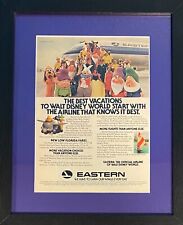 Vintage 1979 Walt Disney World Eastern Airlines Framed Ad 14 x 11 picture