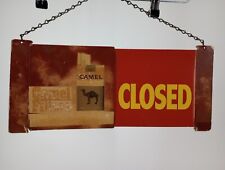 Vtg Old Camel Filters  Open Closed & Thank You Call Again Cardboard Sign Read Pl picture