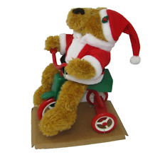 NEW Avon Musical Santa Cycling Teddy Bear on Tricycle, No Box 1997 picture