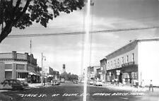 HARBOR BEACH Michigan postcard RPPC Huron County State stores Main Street picture