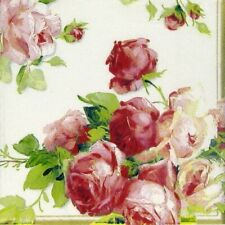TWO Individual Napkins Roses Flowers Lunch for Decoupage (IHR 87) picture