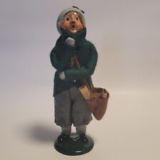 1990 Byers Choice Carolers Caroler Boy Holding Newspaper News Bag picture