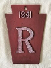 Red Cast Iron Fireman RELIANCE INSURANCE R 1841 Sign / Marker / Plaque picture