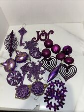 Vtg 23 Pieces Of Rare Purple Sparkling Christmas Ornaments picture
