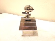 Vintage PEANUTS RED BARON SNOOPY DOG HOUSE COIN BANK  Silverplate  By Lunt picture