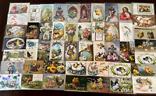 Big Lot of 52 Vintage~Antique  Easter Postcards~Bunnies~Chicks~in Sleeves~f-5 picture