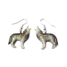 Little Critterz Jewelry - Gray Wolf Animal - Porcelain Earrings Jewelry picture