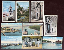 9 Vintage Cuba Pre-Linen Era Unposted Postcards Lot, 