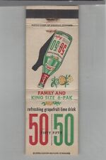 Matchbook Cover Fifty Fifty Grapefruit Lime Drink King Size 6-Pak picture