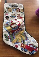 Lands End Embroidered Stocking Meredith Toys 19” picture