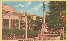 Jacksonville Florida, Hemming Park Gazebo & Monument, Vintage Postcard picture