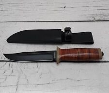 BOKER 7Cr17MoV Magnum Straight Edge Drop Point/Leather Sheath USA Made picture