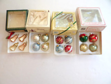 16 Vintage Glass Ornaments Krebs & Pyramid Bells & Balls Decorated picture