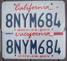 CALIFORNIA pair license plates  NYM 684   NYM  New York Mets picture