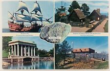 Vintage Plymouth Massachusetts MA Historic Plymouth Mayflower II Replica Houses  picture