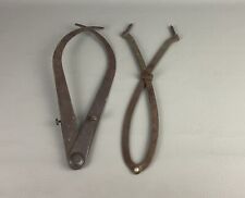 Antique Iron Calipers Woodworking Measuring Tool Set Of 2 picture