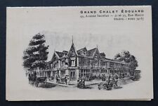 1929 Grand Chalet Edouard Federation Bourrellerie restaurant card menu picture