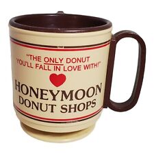 Vintage Honeymoon Donut Shop Coffee Cup W/ Lid Advertising Diner Retro picture