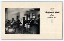 c1910's Lobby The General Worth Hotel Interior Scene Hudson New York NY Postcard picture