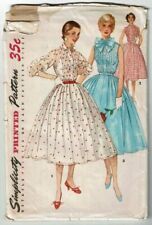 PARTIAL CUT Simplicity Sew Pattern 1160 Dress Full Skirt Misses Size 14 Bust 32 picture