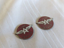 Vintage 2 Flying A Service pin tops oil gas red white enamel pin top .75