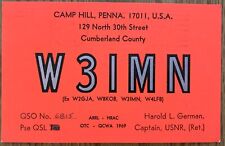 QSL Card - Camp Hill Pennsylvania Harold L. German W3IMN 1973 picture