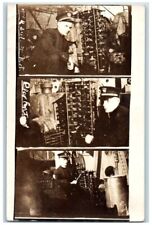 c1918 US Naval Officer Ship Interior View US Navy Multiview RPPC Photo Postcard picture
