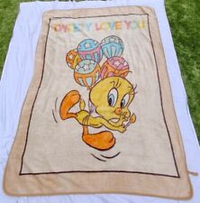 HUGE RARE Vintage Tweety Bird Baby Blanket 86