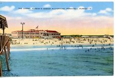 Postcard The Casino Newest Playground Pensacola Florida FL c1940s Beach Skyline picture