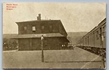 C.1910 PPC HUNTINGTON, OR, TRAIN DEPOT PACIFIC HOTEL, BRIZENDINE Postcard P33 picture