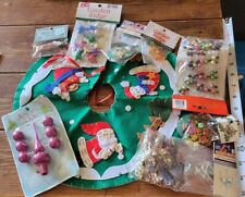 Huge miniature Christmas tree decoration ornaments tree skirt holiday lot NEW picture