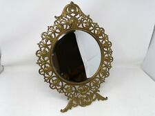 National Brass & Iron Works NB & IW Ornate Brass Vanity Mirror picture