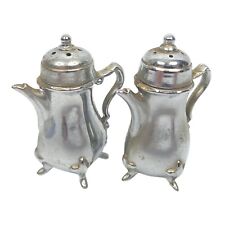 Vintage Nu-Trend By Cory Salt Pepper Shaker Teapot Silver Plate MCM Mid Century picture
